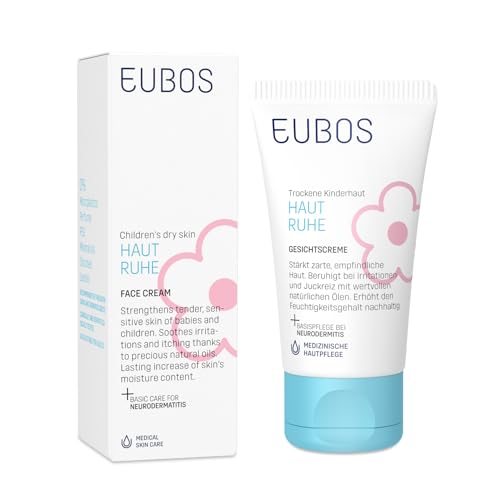 CREMA FACIAL DE EUBOS PIEL EN CALMA: crema facial para la piel seca de los niños y la dermatitis atópica | Calma la piel y alivia la irritación y el picor | Vegana | 30ml
