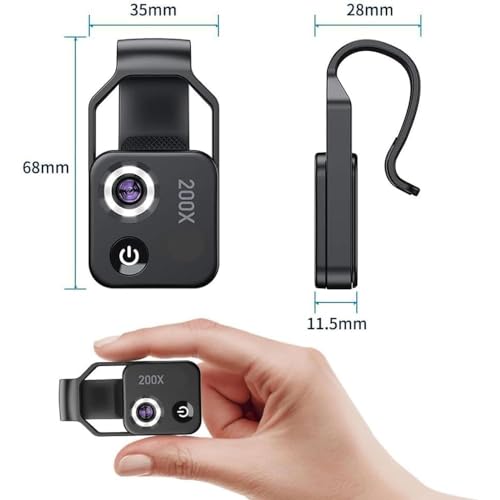 Nanozoom 200x Magnification Zoom, Nanozoom Microscope, Nanozoom X200 Camera, Nano Zoom Lens, Nanozoom Lens, Nanozoom Camera Lens, Nano Zoom for Phone (Black)