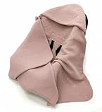 Musselin Einschlagdecke Babydecke 90x90 cm für Babyschale – leichte & dünne Sommerdecke atmungsaktiv, für Kinderwagen und Autositz, für Neugeborene & Kleinkinder, aus Musselin, Oeko-Tex - Rosa