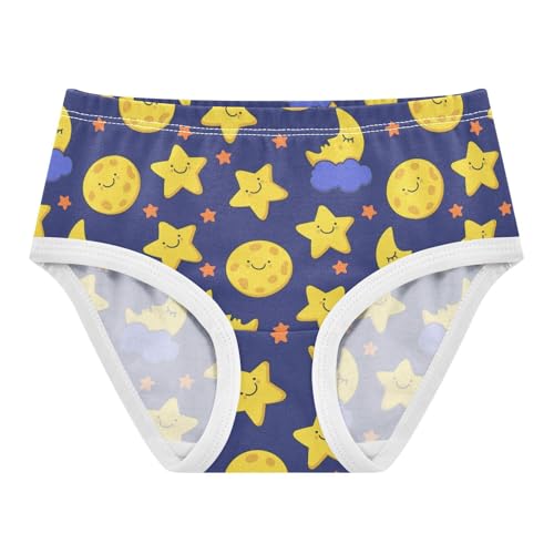 Little Girl Underwear Toddler Panties Kids Undies Star Moon Cartoon Soft Cotton Briefs 2T-8Y