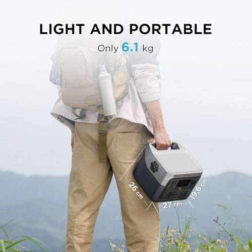 Image of EF ECOFLOW Portable Power Station RIVER 2 Max, 512Wh LiFePO4 Battery, 10 Year Life, 0% - 100% Charge in 60 mins, Power 11 Appliances at once, 230V - 50Hz India Voltage, For Outdoor Use & Home Backup
