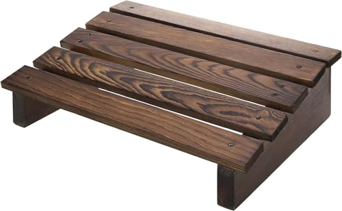 Image of Ergonomic Wooden Footrest for Enhanced Comfort Height, Non-Slip Surface, Durable Natural Sheesham Wood for Office, Home, or Under Desk Support Relieves Pressure & Promotes Posture (Foot Stool) Brown 4.75 H x 15.5 W x 11.5 D (in inches)