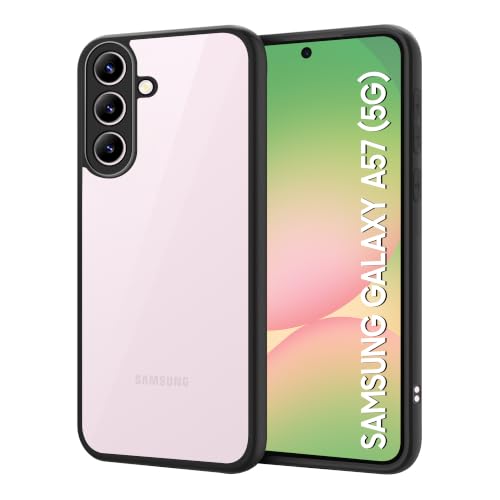 Image of CEDO Backcover for Samsung Galaxy A57 (5G) | Camera Protection Bump Shockproof Edge | Ultra Hybrid Transparent Acrylic Clear TPU+PC Hard Backcase Cover (Black)