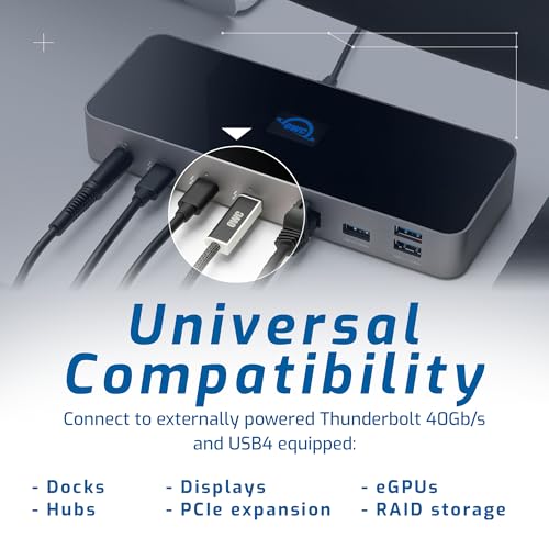 Image of OWC 3.0M (10') USB4 (40Gb /s) Active Optical Cable, 240 watt Power delivery Support