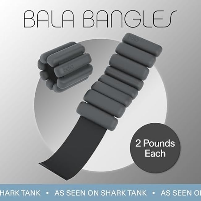 Bala Bangles Wrist & Ankle Weights for Women & Men - Adjustable Silicone Weighted Bracelet Set for Gym, Yoga, Pilates, Cardio & Strength Training - Wearable Arm & Leg Workout Weights