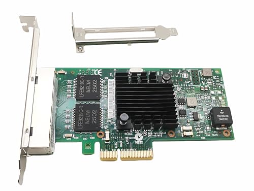 Lemspum PCIE x4 Gigabit Ethernet Server Adapter with Intel I350 Chip Quad Copper RJ45 Ports Compatible with Intel I350-T4 1000Mbps Network LAN Card(NIC) Support SR-IOV by Lemspum - Image 2