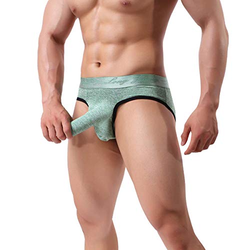 Mens Bulge Ball Pouch Underwear Sexy Boxer Briefs Underpants Bikini Shorts Trunks Thong Knickers Underpants Shorts Green L #TOP1
