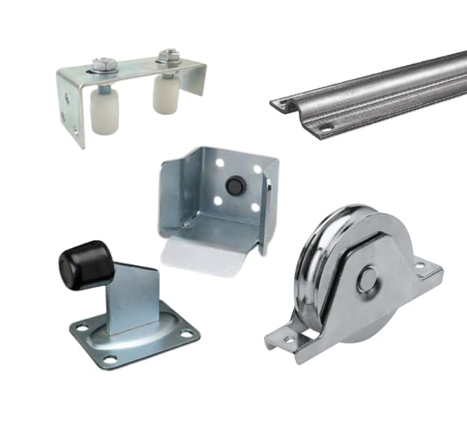 Sliding Gate Kit; Tracks, Wheels, Stop, Guides Double Bearing Internal Wheels 600KG