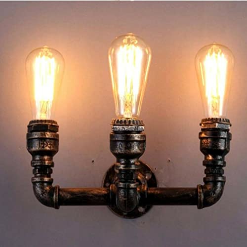 LEDSone Vintage Retro Industrial Steampunk Water Pipe Wall Mount Metal Wall Light Rustic Style for Home Pub Bedroom Kitchen Hotel Farmhouse Bar E27 UK - Image 2