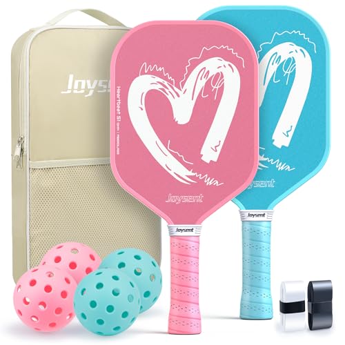 Image of Pickleball Paddles Set of 2, Lightweight Pickleball Racket for Beginner, USAPA Approved Fiberglass Surface Pickleball Set with Non-Slip Comfort Grip