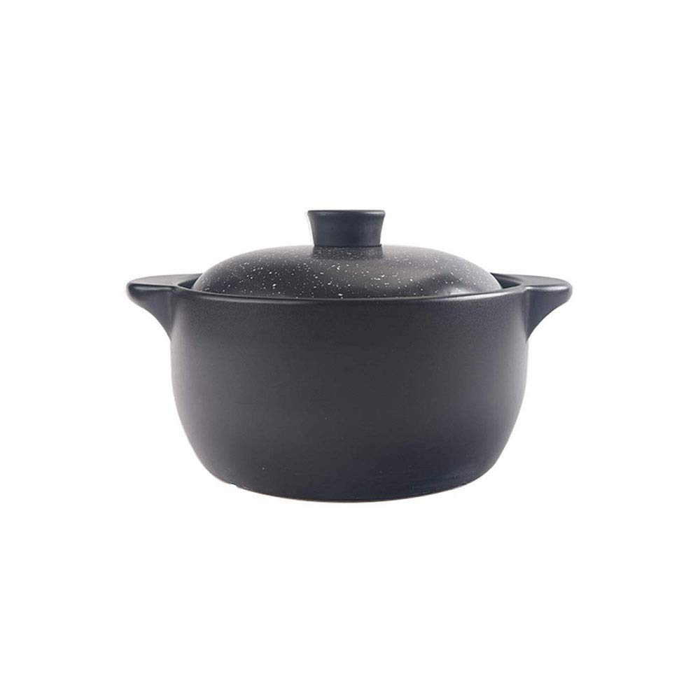METTEOR Ceramic Round zwart Dish Casserole/clay Pot/earthen Pot/ceramic Cookware Household Gas Casserole 3l