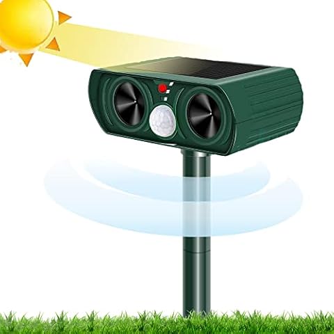 Solar Cat Repellent, Ultrasonic Animal Repeller und Solar Mole Repellent with Motion Sensor, Waterproof Outdoor Pet Repellent for Farm Garden Yard Dogs Cats Birds Squirrels Deterrent Cover