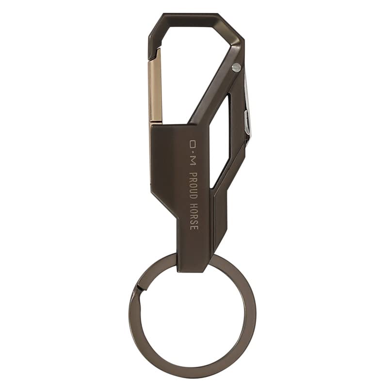 Omuda Premium Hook Locking Metal Key Chain - Detachable Carabiner Keyring For Men & Women (Black)