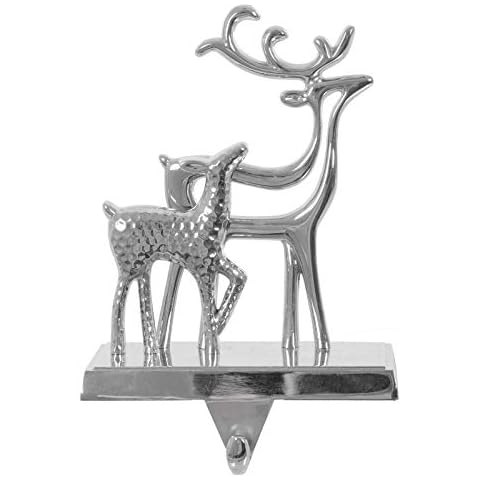 Mr Crimbo Silver Metal Reindeer Stocking Hanger Cover
