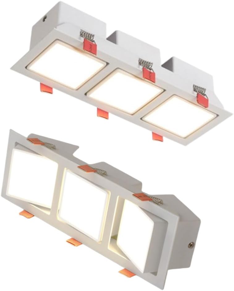 21W LED Recessed Lighting, Adjustable Angle Retrofit Downlight, 2350Lm, 3 Color Selectable 3000K, 4000K, 6000K, CRI90, Triple Head Adjustable, 60° Ceiling Lights