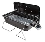 Duke Grills Omaha Go Anywhere Portable Gas Barbecue - Mini Propane Camping BBQ - Cooks 8 Burgers - Durable Steel - Foldable Legs
