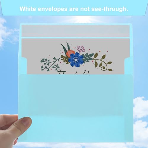 Image of 50 Packs Blue 5x7 Envelopes, Blue Envelopes 5x7, A7 Invitation Envelopes Self Seal for Weddings, Invitations, Photos, Greeting Cards, Mailing