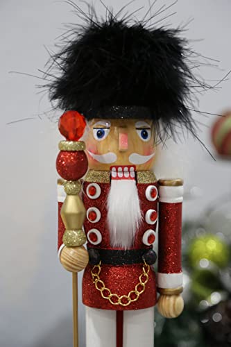 Wooden Craft 14 inches Beautiful Black Hat Nutcracker Christmas Decoration Traditional Collectible Nutcrackers - Black - Z3502