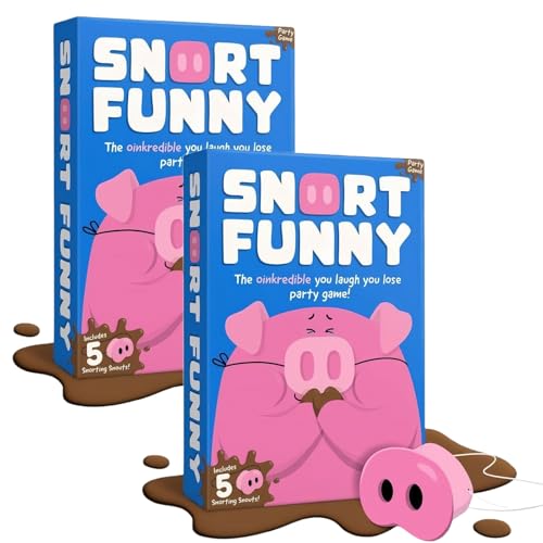 Lzxoo Snort Funny Game, 2026 Neu Lustiges Partyspiel, Schweinenase Spiel, mit 150 Aufgaben-Karten, 5 Schweinenasen, 60 Schlamm-Chips, für 2-8 Spieler ab 8 Jahren (2 Kasten)