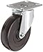 E.R. Wagner Plate Caster, Swivel, Soft Rubber Wheel, Delrin Bearing, 280 lbs Capacity, 6" Wheel Dia, 1-3/8" Wheel Width, 7-1/16" Mount Height, 4-1/8" Plate Length, 3-1/8" Plate Width