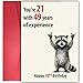 Nestura Funny 70th Birthday Gifts for Men Women - Cute Happy Raccoon 21 with 49 Years of Experience Card - Cool 70th Birthday Gifts for Women