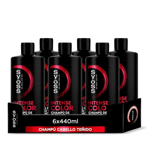 Syoss - Champú para pelo teñido o con mechas - Color - 6uds de 440Ml (2.640ml) – Protege la intensidad del color hasta 12 semanas - Cabello como recién salido de la peluquería