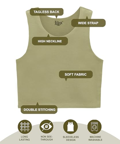 Image of Lilax Girls' Double Lined Sleeveless Basic Crop Tank Top