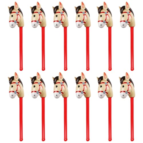 Cheval gonflable sur bâton de 96,5 cm pour costume de cowboy et décoration Halloween