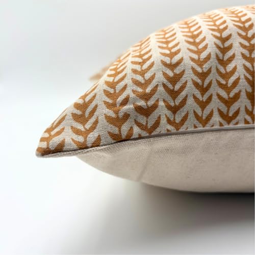 Decorative Pillow Cover French Country Pillow Cover Cottage Decor Floral Block Print, Farmhouse Decorative Cushion Cover, Striped Pillow Cover Line and Loop (Rust) by Generic - Image 7