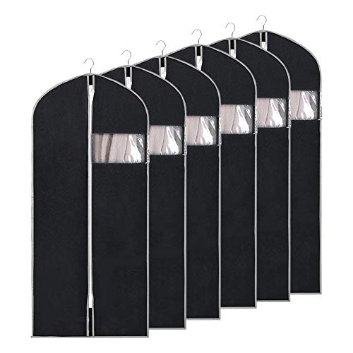 Gobesty Juego de 6 fundas protectoras antipolillas para ropa con cremallera, plegables para vestidos, disfraces y abrigos