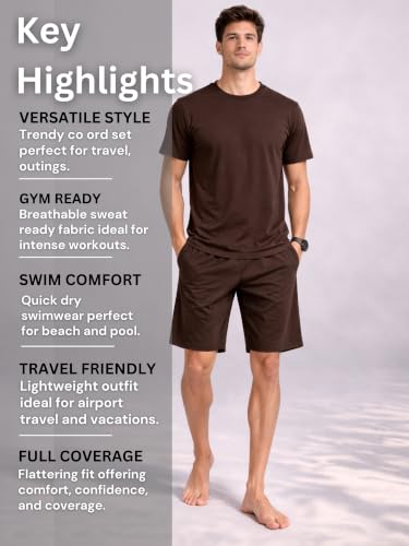 Image of Swimming Costume for Man | Co Ords for Men | Swim Suit for Men - Lightweight Quick Dry Beach & Gym Set Built to Water & Training