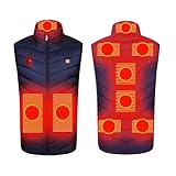 Chaleco calefactable para hombre y mujer Temperatura Control Recargable Por Usb Chaqueta 9 Zonas 3 Temperaturas Ajustables (sin batería) chaqueta de invierno para senderismo Caza Y Esquí