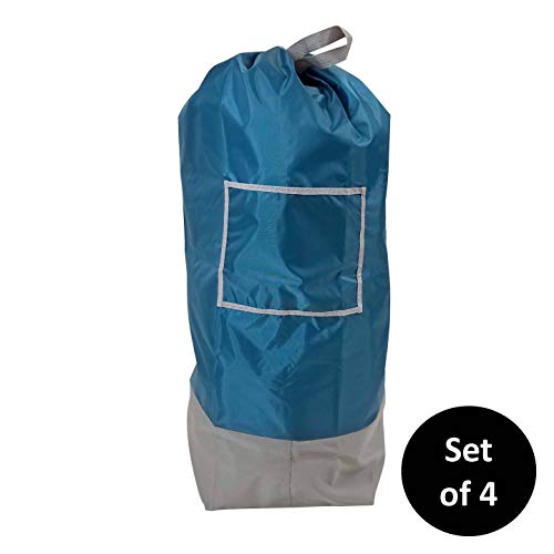 HOMZ Oversized Shoulder Strap Royal Blue Set of 4 Fabric Laundry Bag 25 x 38