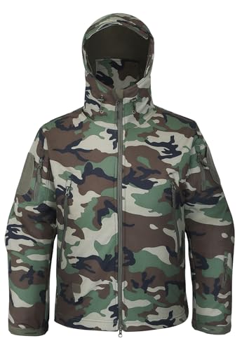 Image of Men's Softshell Jacket Fleece Windproof Waterproof Thermal Tactical Coat Outdoor Jacket Hiking Camping