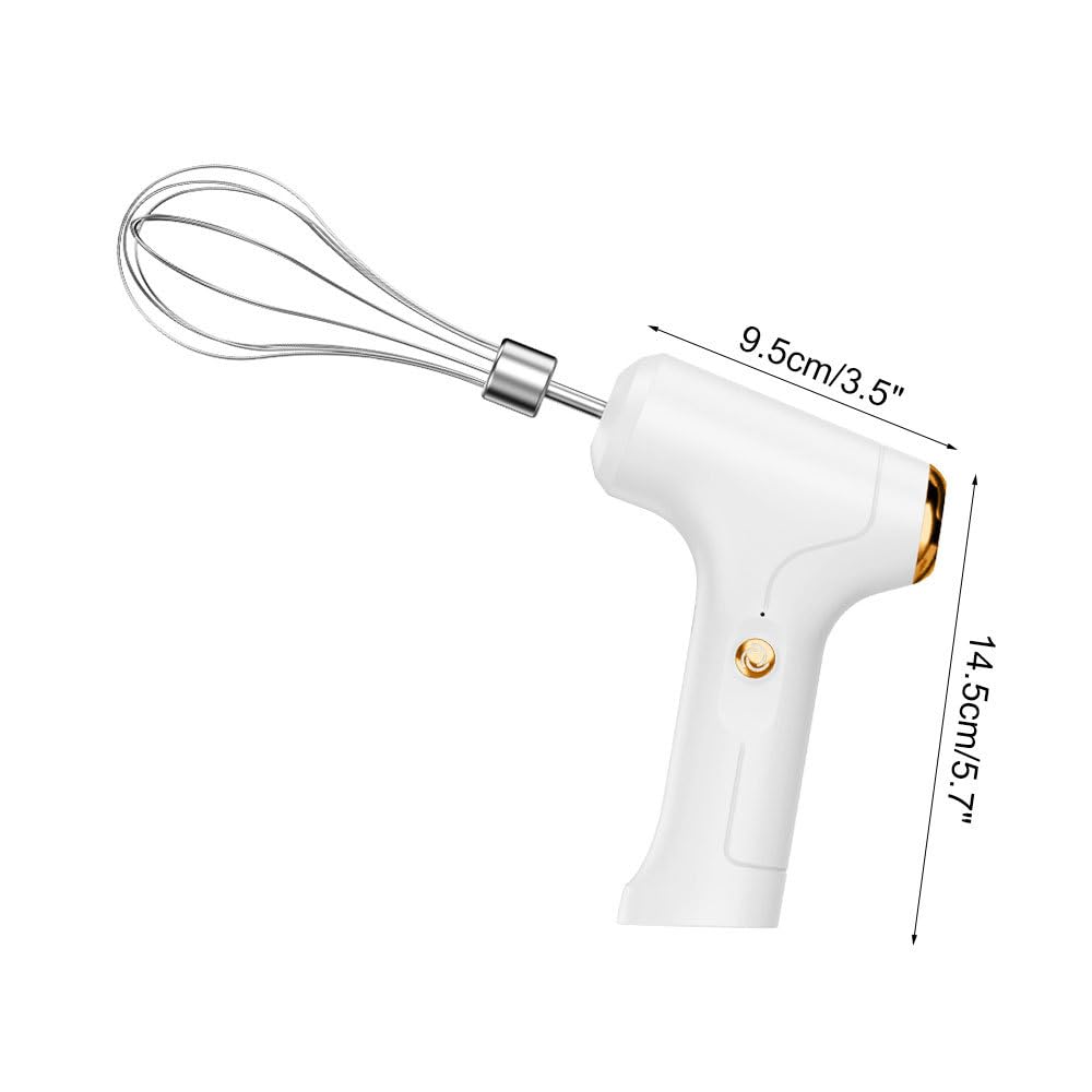 Sbattitore Elettrico, Frusta Elettrica Senza Fili Staccabili con 3 Modalità di Velocità e Motore Potente da 1200 W, Fruste Ricaricabili USB per Uova, Crema di Frullato, Burro
