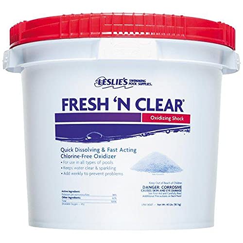 Leslie's Fresh 'N Clear Granular Non Chlorine Oxidizing Pool Shock - for Sanitizing Swimming Pools, Spas, and Hot Tubs - 25 Pounds