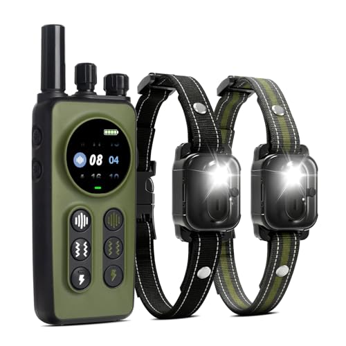 Next Gen Shock Collar for 2 Dogs, Real Time Dual-Dog Control, 4 Modes (Beep/Vibration/Safety Shock/Light), 4200FT Range, IPX8 Waterproof Dog Training Collar with Remote for Small Medium Large Dogs