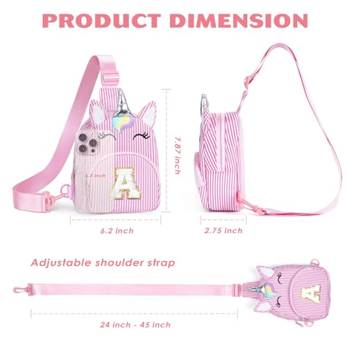 Image of YOOLIFE Little Girls Kids Unicorn Purse Crossbody Bag Birthday Gift, Pink C | Fanny Pack for Little Girls Kids Purse, Birthday Gifts for 2 3 4 5 6 7 8 Year Old Girl Kids Daughter Sister Niece Grandkids