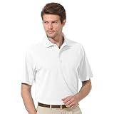 Monterey Club Men's Ottoman Texture Solid Polo Shirt #1097 (White, Small)