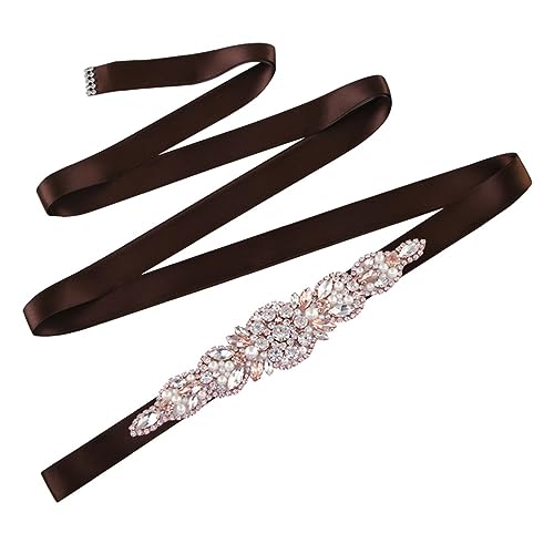 Pulcykp Bridal Sash And Belt Wedding Sash Prom Dress Belt Rhinestone Applique Bridesmaid Sash