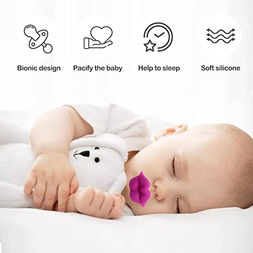 Robbear 4-Pack Funny Baby Pacifier, Cute Lips Mustache For Babies 0-12 Months, Orthodontic Silicone Nipple, Bpa-Free, Gift For Newborns, Infants, Toddlers #TOP2