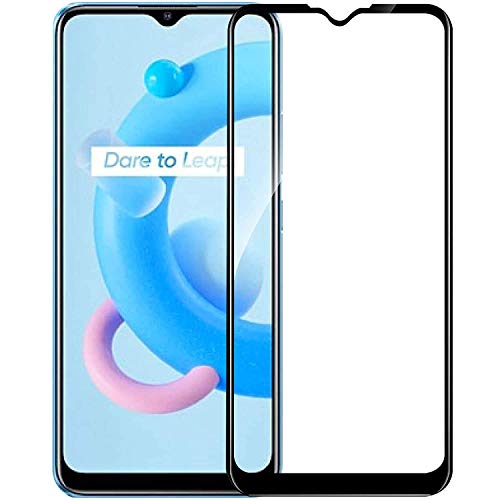 Image of Full Glue Edge to Edge Tempered Glass Screen Protector Compatible with REALME C20 /21 with Free Complete Easy Installation Kit