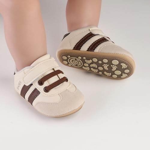 Image of Baby Boys Girls Sneakers Toddler Non-Slip Soft Rubber Sole First Walking Shoes Infant Newborn Crib Dress Shoes