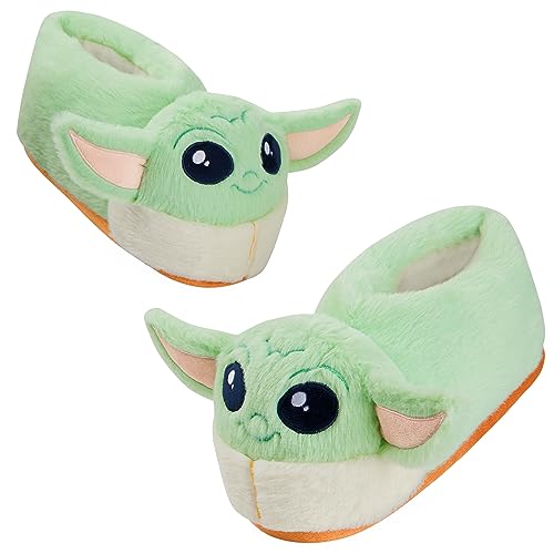 Image of Disney Stitch 3D Plush Slippers for Women Teens Eeyore Baby Yoda Soft Cozy Fleece Non Slip House Shoes Gifts for Women