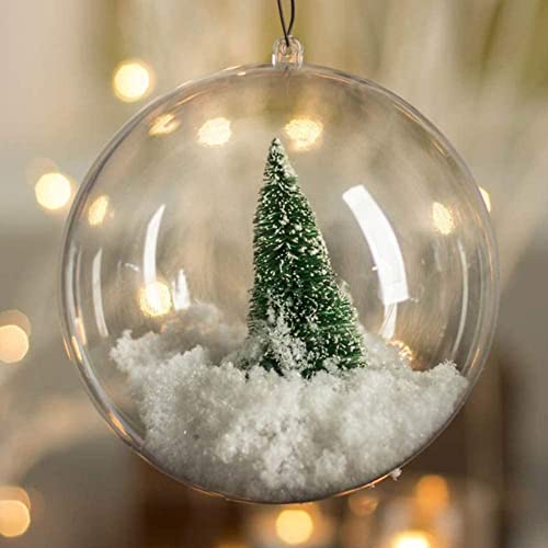 Clear Plastic Fillable Ornament Ball 3.93''/100Mm For Christmas,Holiday, Wedding,Party,Home Decor (12 Pack) #TOP2