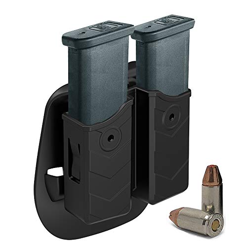 HQDA Universal Double Magazine Pouch 9mm .40 Mag Holder Dual Stack Mag Holster Fits Glock 17 19 23 2 - //coolthings.us