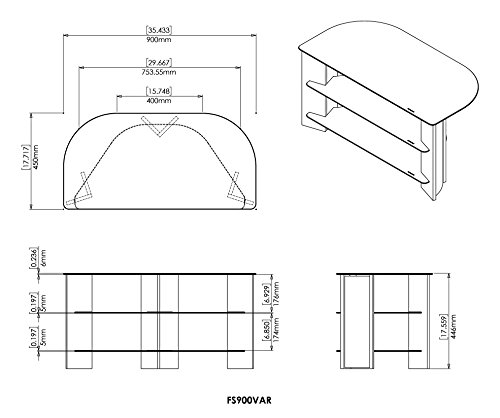 Avf Fs900Varwb-A Varano Tv Stand With Walnut Colored Wood Legs And Black Glass Shelves. Fits Most (Not All) Tvs In These Sizes: 30", 32", 37", 39" 40" 42". #TOP6