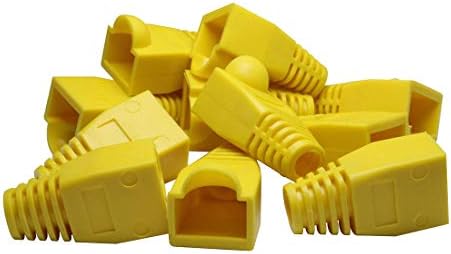 Saim 100 Pcs RJ45 Connector Ethernet Cable Color Coded Strain Relief Boots Black