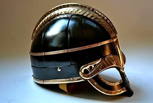 Brass Vendel Viking Helmet Knight Museum Viking 16 Gage Steel Helmet Replica
