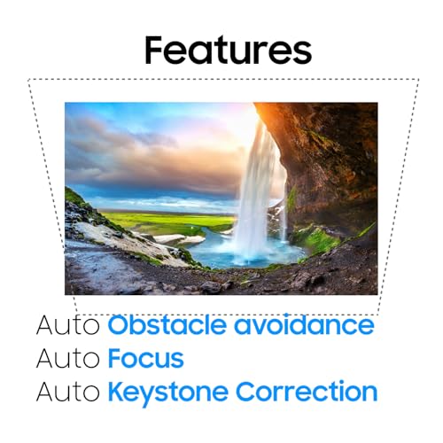 Image of Japan RAY Gold Android 12 Full HD 1080p Projector, 2150 ANSI Lumens, 300 inch Projection 4K HDR Upscaling, Auto Focus, Auto Keystone, Dual WiFi, Bluetooth, ARC, Dual HDMI, Black